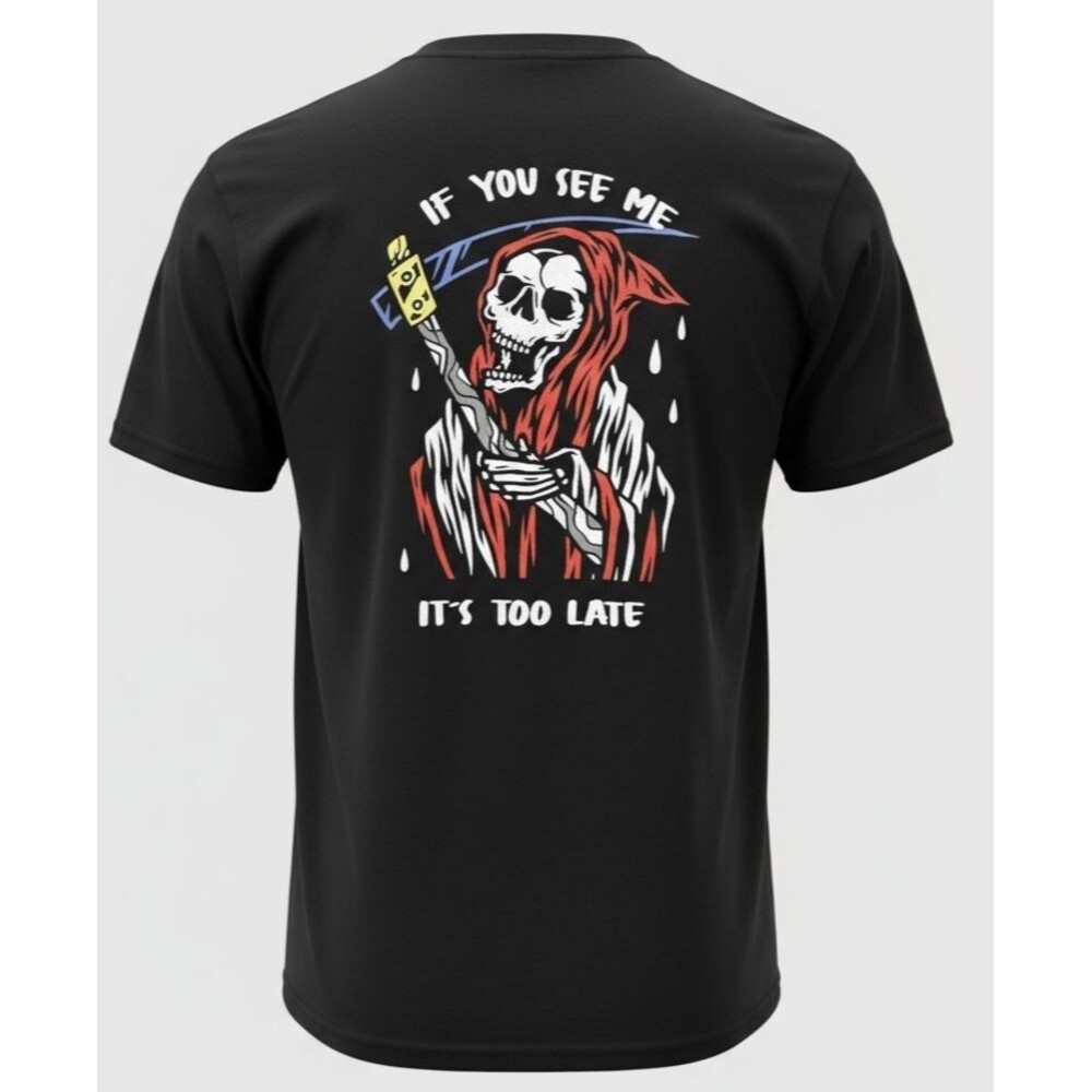Cactus Skull Graphic Tee Mens Large Black Grim Reaper Streetwear Goth Y2K